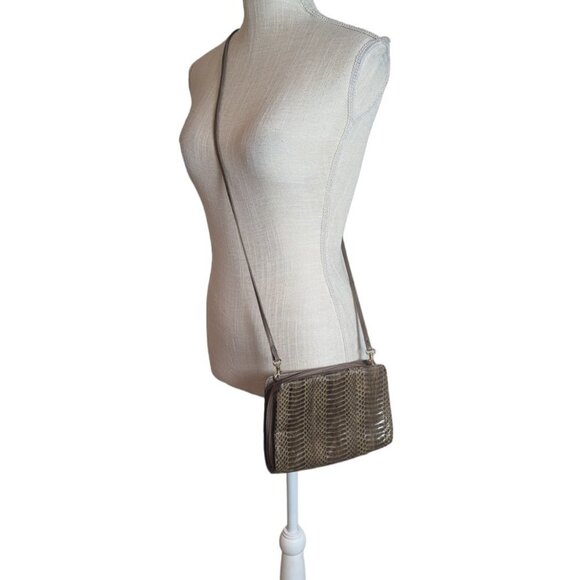 Vintage Snakeskin Leather Crossbody Bag - Picture 3 of 7